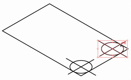 板の角の丸みを描く10