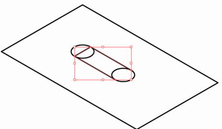 板に長丸穴を空ける15