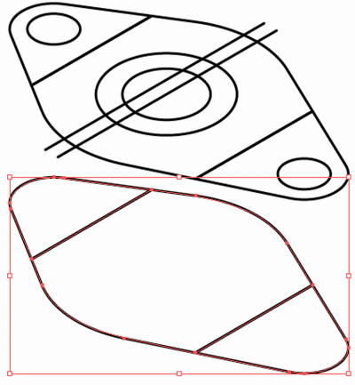 テクニカルイラストで段差のある部品15