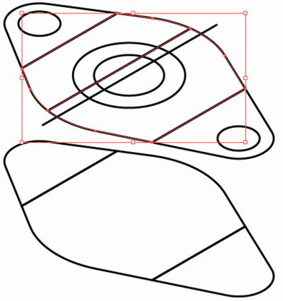 テクニカルイラストで段差のある部品16