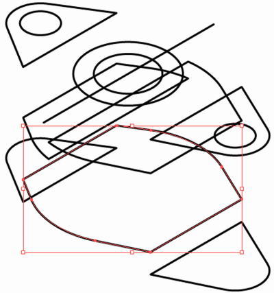 テクニカルイラストで段差のある部品18